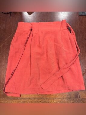 Ann Taylor Orange Skirt with Tie Petite 6